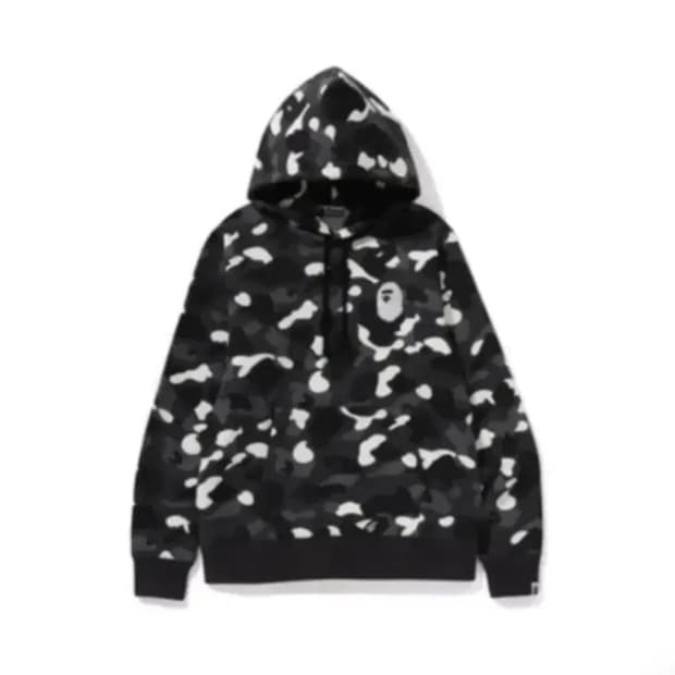베이프 시티 카모 라지 에이프 헤드 풀오버 후드티 블랙 엔시티 위시 시온