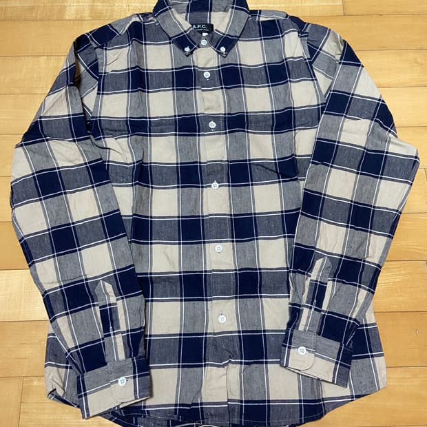 A.P.C. 리넨 체크무늬 셔츠 XS