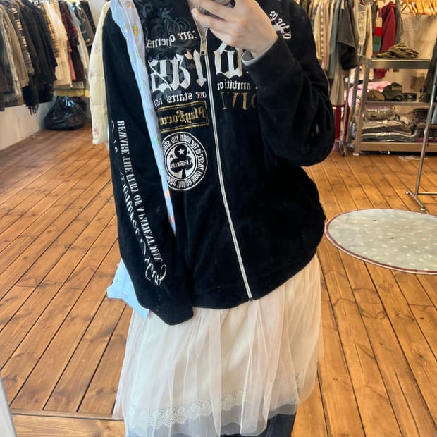 펑크 벨벳 후드집업