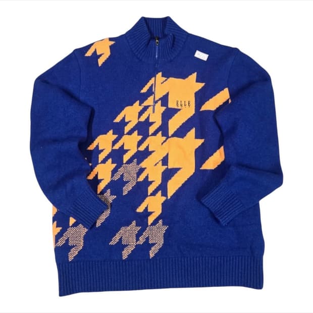  (바배) ELLE 엘르 골프 니트 반집업