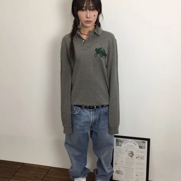Polo Ralph Lauren Grey Custom Fit Polo