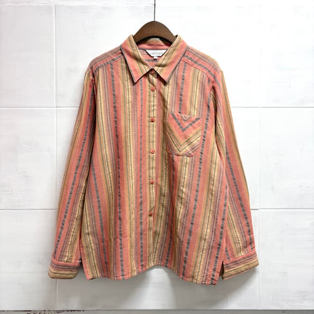 Look Elegance 스트라이프 페어리 셔츠 블라우스 JPN