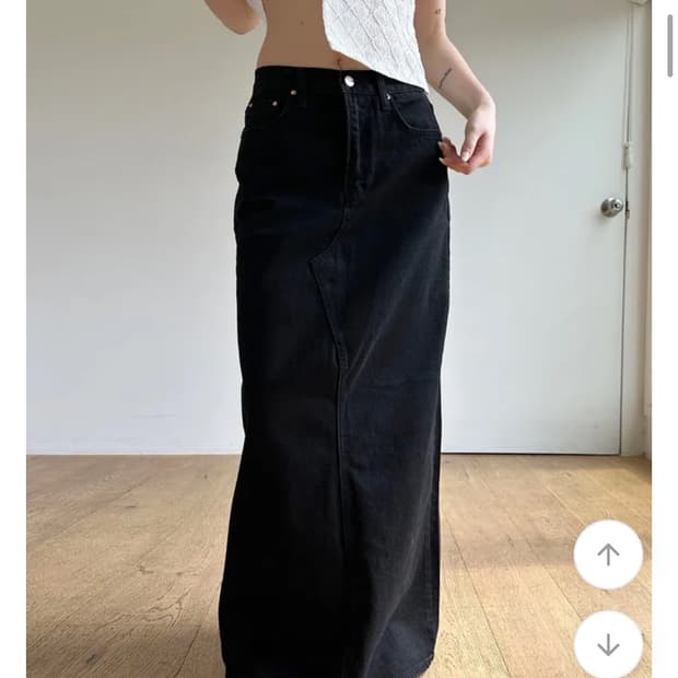 블랙 데님 맥시 롱스커트 m _이너뮤트