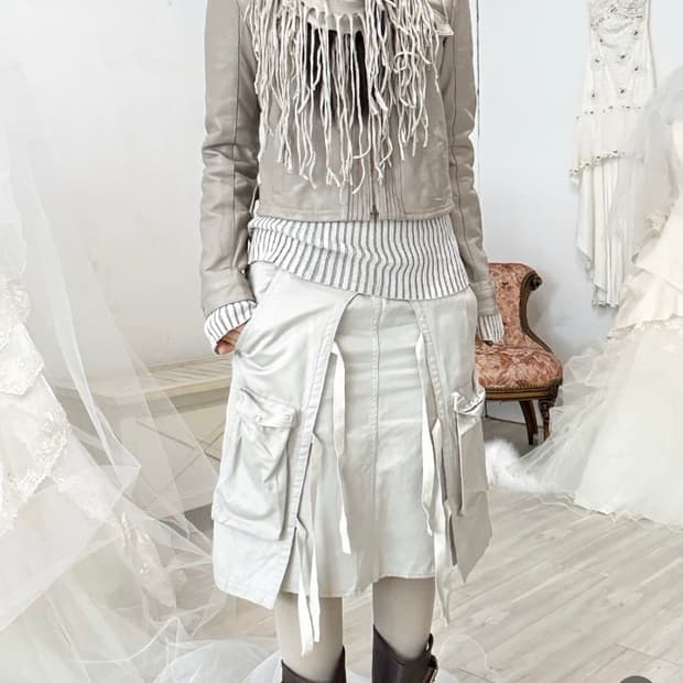 리피빈티지 스트라이프 터틀넥 니트