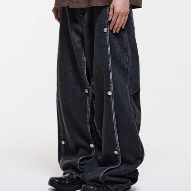 TCM canton denim pants (black) L