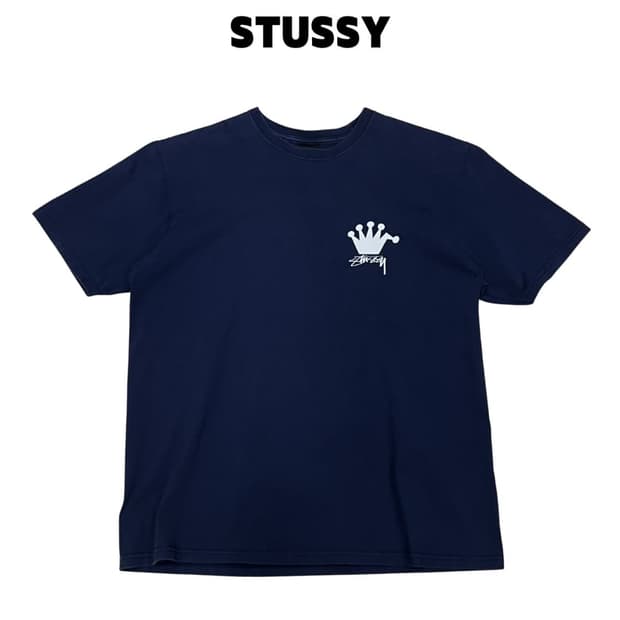 (L) 스투시 LB 크라운 반팔 티셔츠 네이비