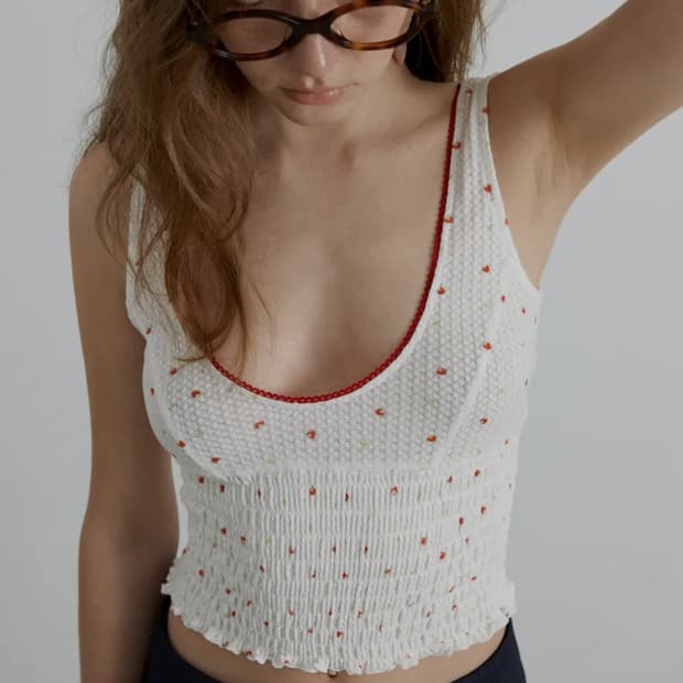 새상품 오버듀플레어 유넥 스모킹 탑 레드