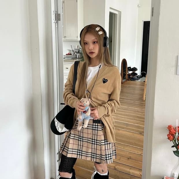 버버리 빈티지 스커트