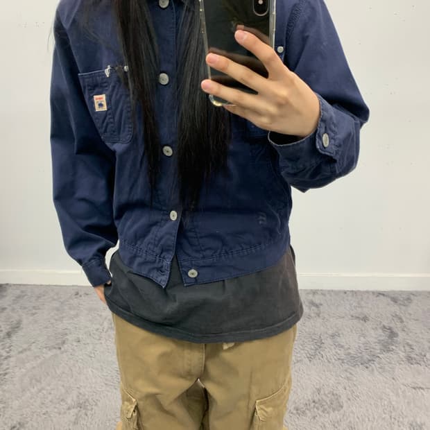 bobson wonderland 80s 워크 블루종 자켓