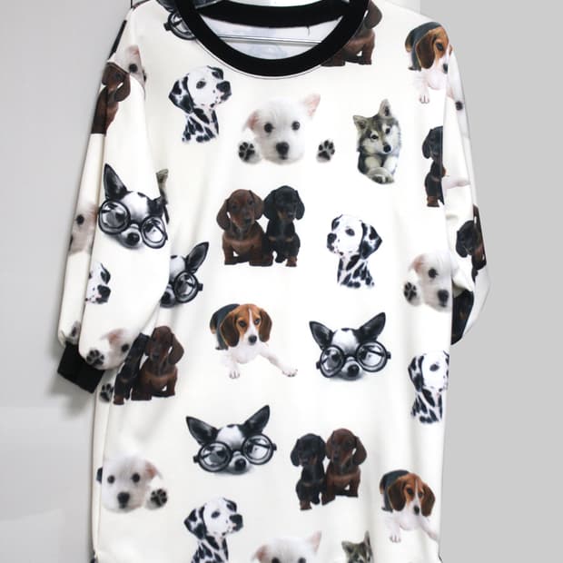 반에이크 티셔츠 66사이즈 도그프린트 티셔츠66 티셔츠55 빈티지티셔츠