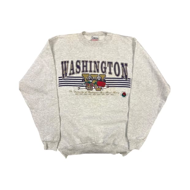 L) 빈티지 USA 90s 워싱턴 오트밀 그래픽 스웻셔츠 TM-033