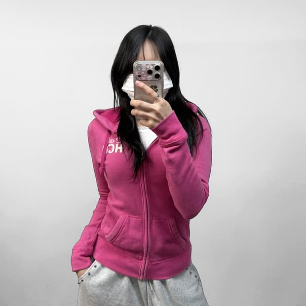 홀리스터 스펠 로고 후드집업 핑크