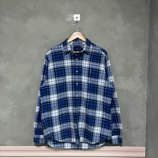 폴로 랄프로렌 체크 셔츠 블루
