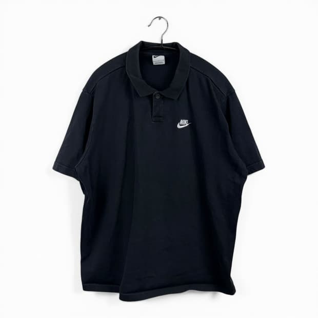 (L) 나이키 클럽 폴로 매치업 반팔 카라 티 블랙