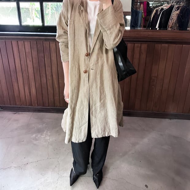 SUNVALLEY linen long coat