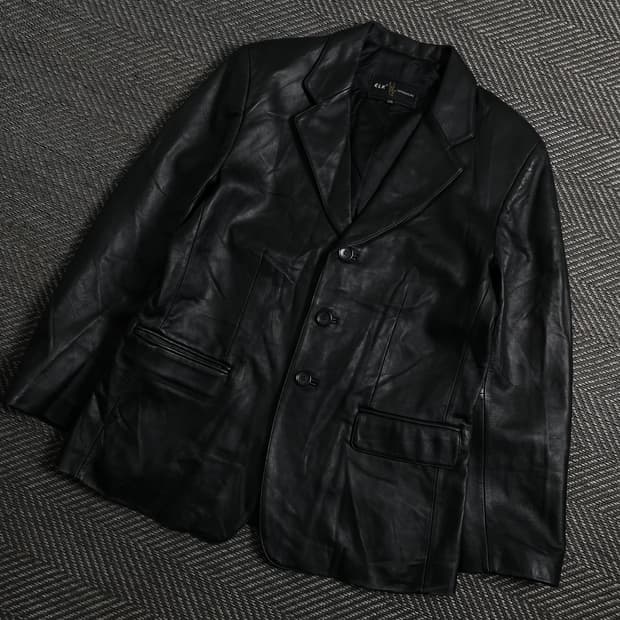 ELK NOSAMOURS 램스킨 가죽 블레이저 블랙 y 4405