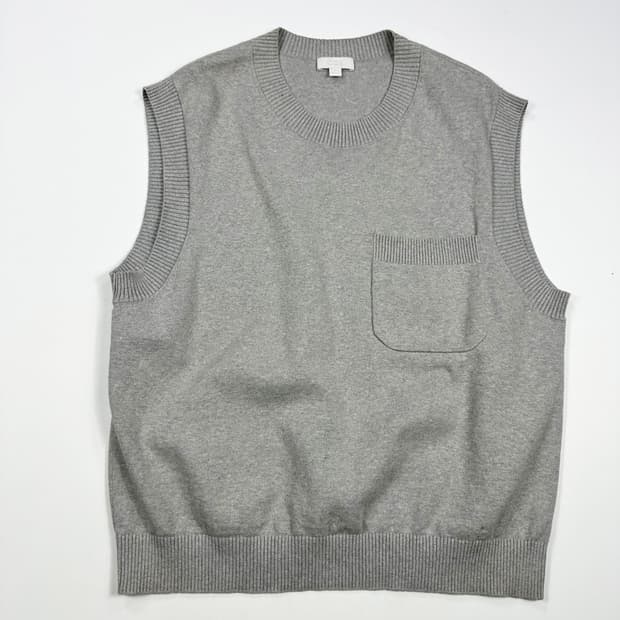 COS 코스 베이직 미니멀 포켓 니트 조끼 그레이 M