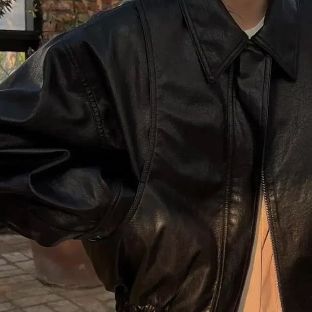 트리밍버드 가죽자켓