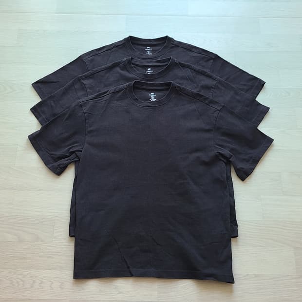 [S] H&M 반팔 티셔츠 릴렉스핏 블랙 3장 일괄 판매