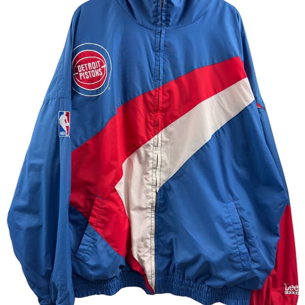 90S LEE NBA 디트로이트 피스톤즈 블루레드 바람막이1328