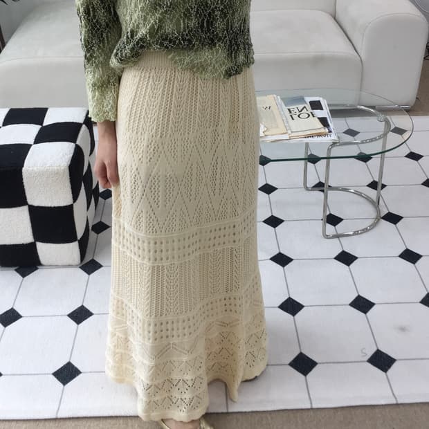 뜨개 펀칭 스커트