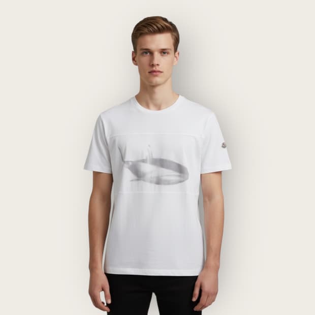 M/ 몽클레어 웨일 프린팅 와펜 라운드 반팔