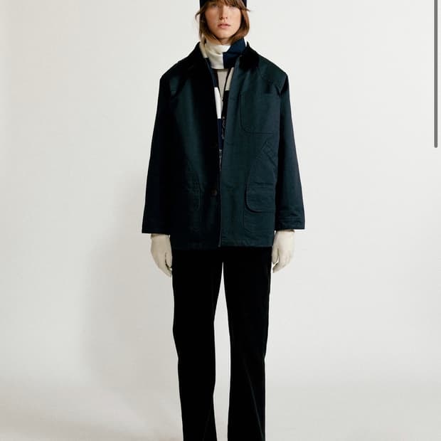 낫띵리튼 Oversized work jacket (Blue green)