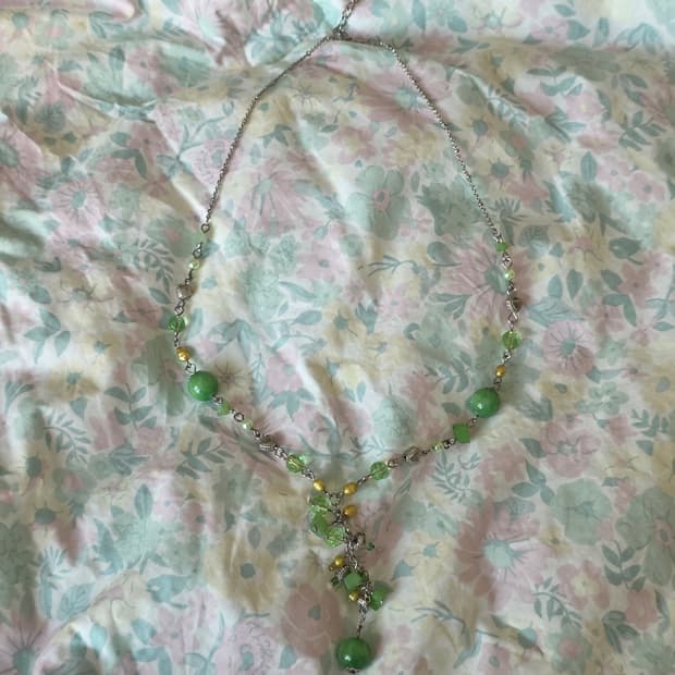 빈티지 페어리 초록 연두 목걸이