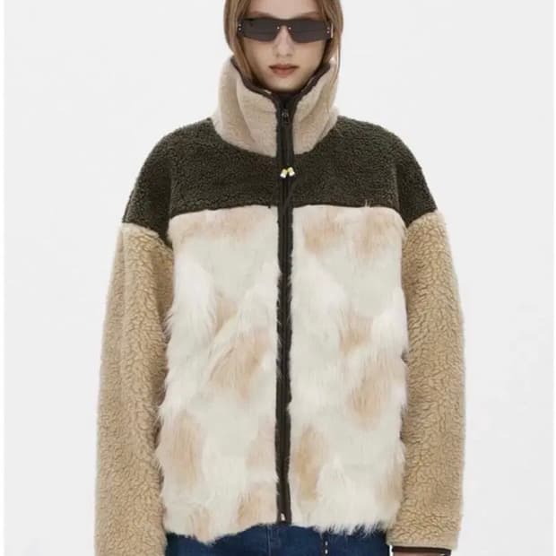 더오픈프로덕트 플리스 퍼 후드집업 