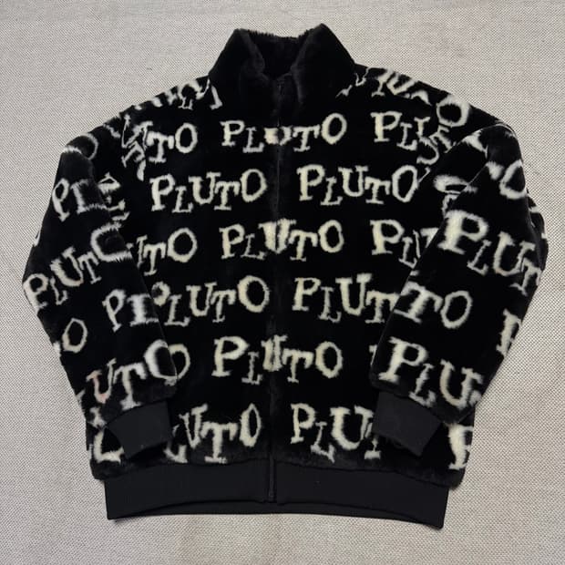 디즈니 플루토 레터링 퍼 자켓