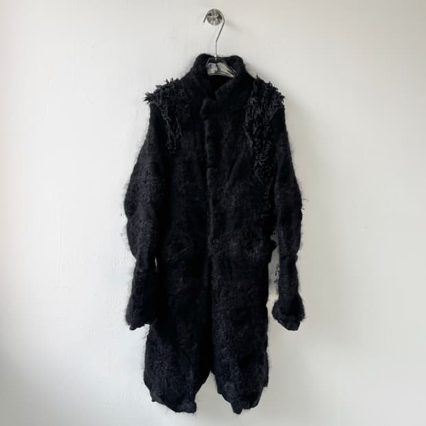 꼼데가르송 옴므 플러스 23aw 축융 모헤어 폭스 퍼 코트