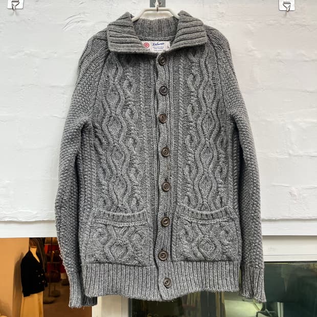 Franklin Marshall 케이블 니트 울 가디건 S