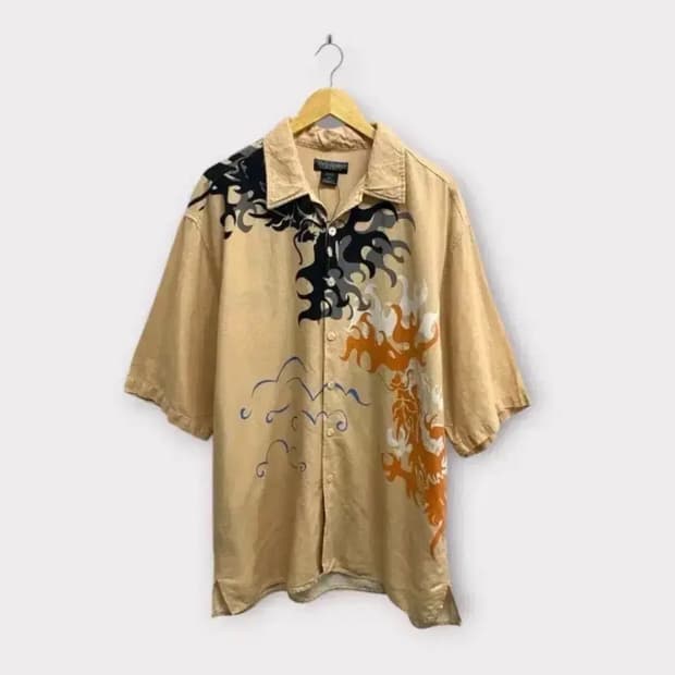 오리엔탈 드래곤 TRUST 프린트 셔츠- 2XL