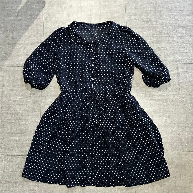 일본빈티지 하구미모리걸 달천깔페어리 라떼갸루 땡땡이 도트원피스