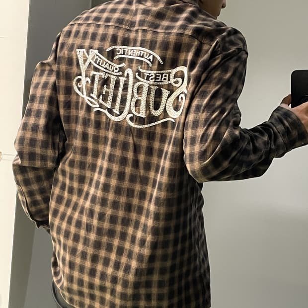 Subciety 체인 스티치 체크 셔츠