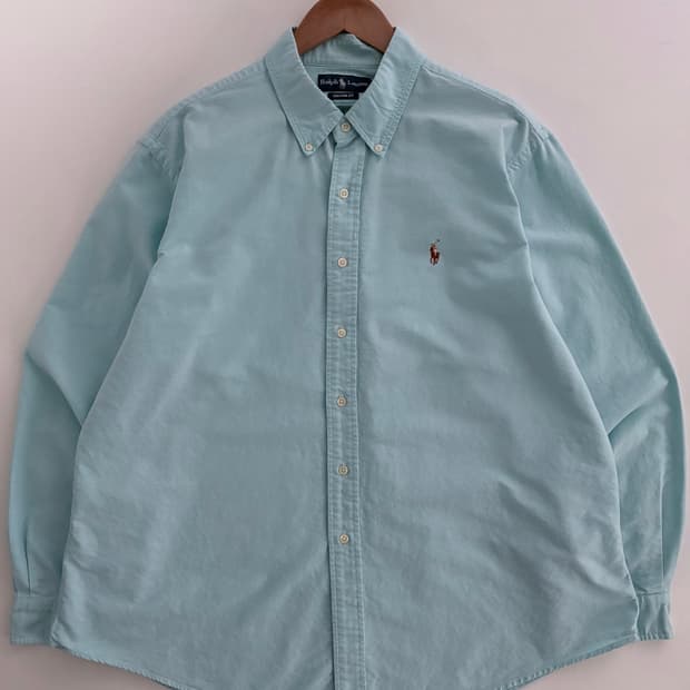 Polo 폴로 랄프로렌 민트 블루 솔리드 셔츠