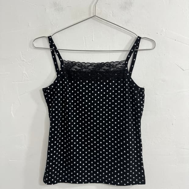 dot lace sleeveless