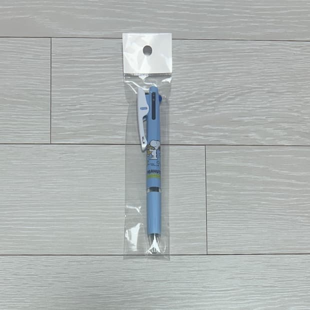 스누피 제트스트림 3색 볼펜 0.5mm 곰인형 블루