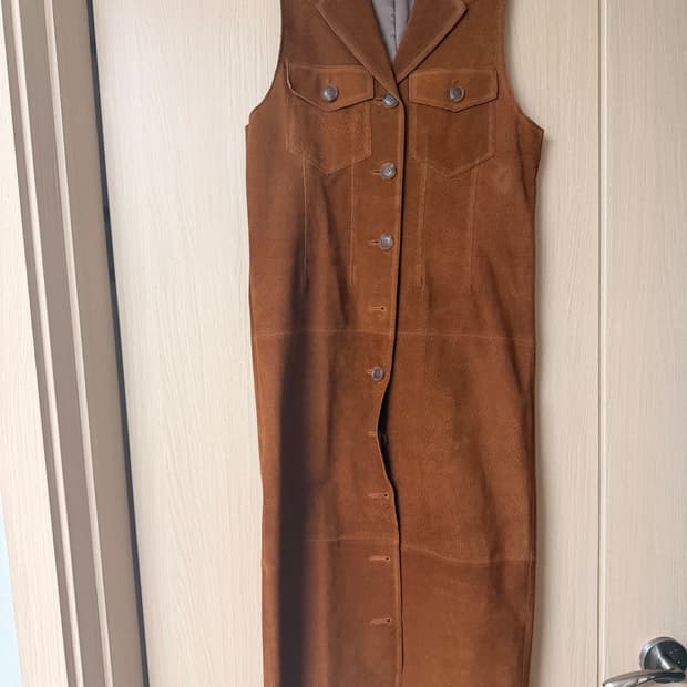 그린버터 브라운 스웨이드 롱원피스