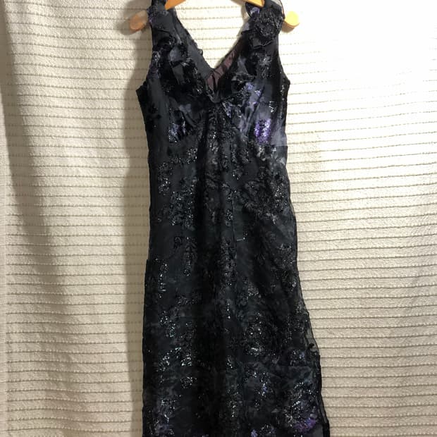 안나수이 블랙 쉬폰 모리걸 원피스