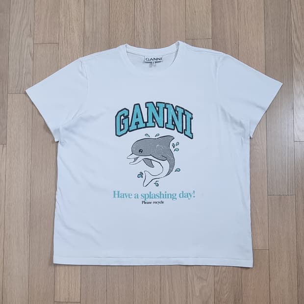 GANNI 가니 돌핀 화이트 반팔 M _ 여성