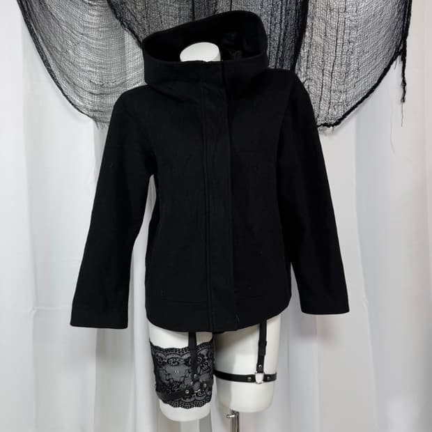 high neck hood jacket