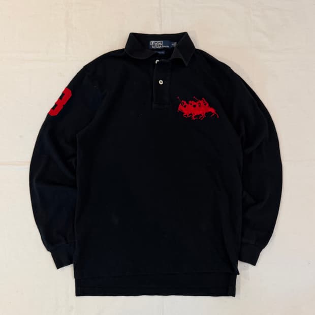 폴로 랄프로렌 빅포니 치프키프 롱슬리브 카라티 블랙