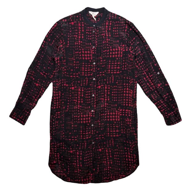 ISABEL MARANT 에뚜왈 실크 셔츠 원피스 블랙 0