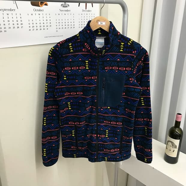 컬럼비아 패턴 플리스 자켓