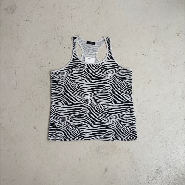 PLEINBEAUTE JPN 빈티지 지브라 레이서백 슬리브리스 XL