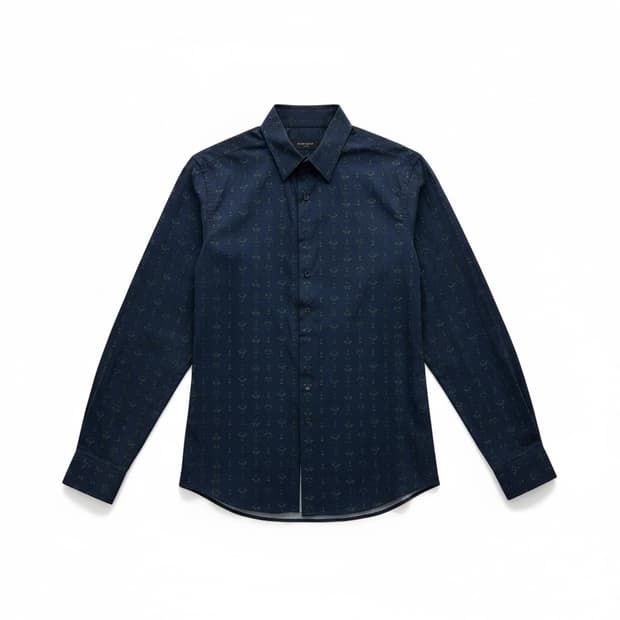 명품 지방시(GIVENCHY) 남성 긴팔 패턴 셔츠 네이비