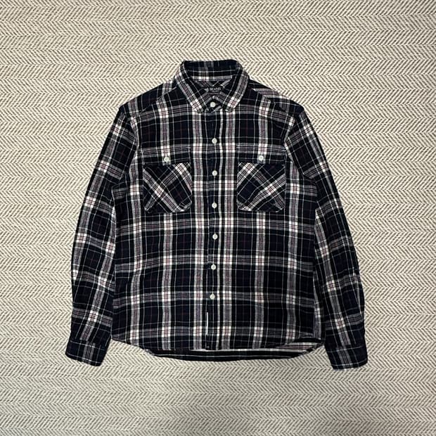 BEAMS elbow corduroy check shirt