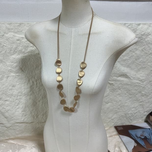 빈티지 중세 메탈칩 쿠바체인 목걸이