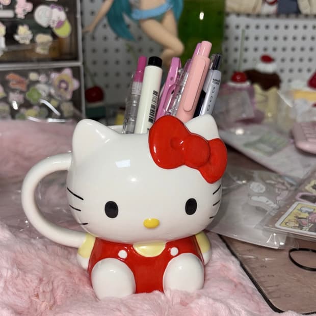 고전 키티 머그컵 키티 펜꽂이 연필꽂이 고전키티